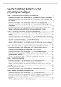 Complete samenvatting Forensische psychopathologie, Minor Werken in gedwongen kader (WIGK) Hogeschool Utrecht (HU) 21-22