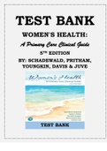 Women's Health: A Primary Care Clinical Guide 5th Edition By: Schadewald, Pritham, Youngkin, Davis and Juve Test Bank - Subject: Health & Fitness, Women's Health