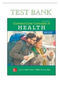 TEST BANK FOR CONNECT CORE CONCEPTS IN HEALTH, BRIEF, 16TH EDITION, PAUL INSEL, WALTON ROTH, ISBN10: 1260500659, ISBN13: 9781260500653