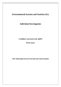Environmental ESS Internal Assessment Relationship between meat consumption and ecological footprint