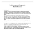 Unit 9 Assignment 1 - Project methodologies (Distinction)