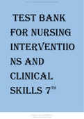 Nursing Interventions and Clinical Skills 7th Edition by Anne Griffin Perry, Patricia A. Potter Latest Test Bank