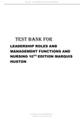 Leadership Roles and Management Functions in Nursing 10th Edition Marquis Huston