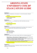 COM 207 EXAM 2 STUDY GUIDE 100% SCORE AND WELL MARKED ANSWERS  [ARIZONA STATE UNIVERSITY]