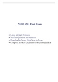 NURS 6521 Final Exam (7 Versions, 700 Q & A, Latest-2021) / NURS 6521N Final Exam / NURS6521 Final Exam / NURS6521N Final Exam: |Verified Q & A, Complete Document for EXAM|