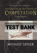 Exam (elaborations) TEST BANK FOR  Introduction to the Theory of Computation 3rd Edition By Michael Sipser (Solution Manual) 