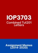 IOP3703 - Tutorial Letters 201 (Merged) (2014-2020) (Questions&Answers)