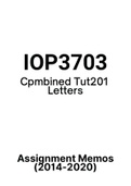 IOP3703 - Tutorial Letters 201 (Merged) (2014-2020) (Questions&Answers)