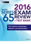 Wiley Series 65 Exam Review 2016 + Test Bank: the Uniform Investment Advisor Law Examination (complete) A+ Guide