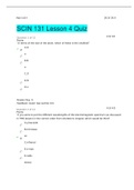 SCIN 131 Lesson 4 Quiz | VERIFIED SOLUTION