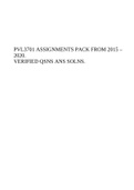 PVL3701 ASSIGNMENTS PACK FROM 2015 – 2020. VERIFIED QSNS ANS SOLNS.