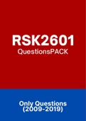 RSK2601 - Exam Questions PACK (2009-2019)