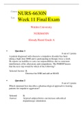 NURS 6630N Week 11 Final Exam - Walden University [Already Rated Grade A]