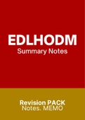 EDLHODM - Summarised NOtes
