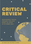 Critical Review assignment Responsible Tourism (ENG)