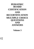 PEDIATRIC BOARD CERTIFICATION AND RECERTIFICATION MULTIPLE CHOICE QUESTIONS AND ANSWERS VOLUME 3 AN EXCELLENT GUIDE AN ESSENTIAL TOOL FOR BOARD CERTIFICATION BY D. KANJILAL, M.D.
