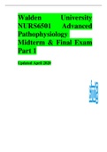 NURS 6501 Advanced Pathophysiology Midterm & Final Exam 