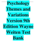 Test Bank For Psychology Themes and Variations Version 9th Edition Wayne Weiten Updated