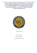 Summary Paper C850.docx C850 TechFite Case Study C850 “ Emerging Technologies Western Governors University Part A “ Organizational Need It is apparent that TechFite is placing and emphasis on security of their information systems moving forward
