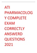 ATI PHARMACOLOGY COMPLETE EXAM CORRECTLY ANSWERD QUESTIONS 2021