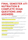  ATI NUTRIATION  COMPLETE EXAM QUESTIONS AND ANSWERS