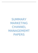 Summary Marketing Channel Management Papers