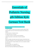 Essentials of Pediatric Nursing 3rd Edition by Kyle and Carman Test Bank