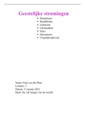 Samenvatting De vijf religies van de wereld, ISBN: 9789025904777  Geestelijke Stromingen