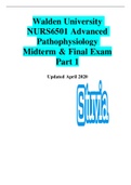  NURS6501 Advanced Pathophysiology Midterm & Final Exam 