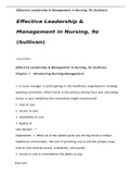 Effective Leadership & Management in Nursing, 9e (Sullivan) Question and  answers