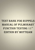 Test bank for Ruppels manual of pulmonary function testing 11th edition by Mottram