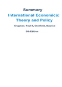 International Economics: Theory and Policy  Krugman. Paul R, Obstfield, Maurice 9th Edition