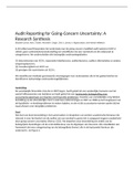 Carson : Audit Reporting for Going-Concern Uncertainty: A Research Synthesis 