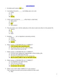 HESI A2 V2 Grammar, Vocab, Reading, & Math Questions and answers