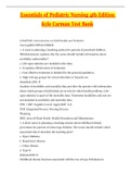 Essentials of Pediatric Nursing 4th Edition Kyle Carman Test Bank
