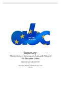 Summary Governance Law and Policy of the European Union Theory  Lectures ('21 - '22)