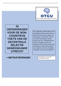 Non-Cognitieve Toets & Motivatie Decentrale Selectie Geneeskunde Utrecht 2024