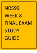 NR599 Week 8 Final Exam study Guide