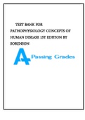 TEST BANK FOR PATHOPHYSIOLOGY CONCEPTS OF HUMAN DISEASE 1ST EDITION BY SORENSON.