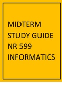 Midterm Study guide NR 599 Informatics