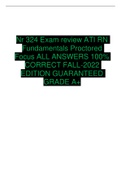 Nr 324 Exam review ATI RN Fundamentals Proctored Focus ALL ANSWERS 100% CORRECT FALL-2022 EDITION GUARANTEED GRADE A+