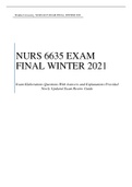 NURS 6635 NRNP 6635 FINAL EXAM  STUDY GUIDE