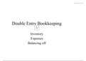 Double entry bookkeeping 