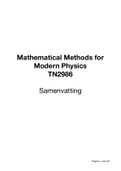 Samenvatting - Mathematical Methods for Modern Physics (TN2986) - Minor Modern Physics