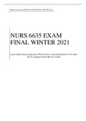 NURS 6635 EXAM FINAL WINTER 2021