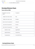 Nursing Entrance Exam