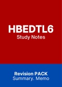 HBEDTL6 (Notes, Questions, and ExamPACK with Answers)