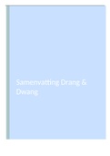 Samenvatting cursus Drang en Dwang (minor GGZ-agoog)