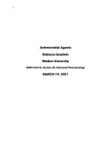 NURS 6521N, Section 38, Advanced Pharmacology Antimicrobial agents assignment wk8 2021|UPDATED