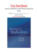Varney’s Midwifery 6th Edition King Test Bank ISBN :  9781284160215